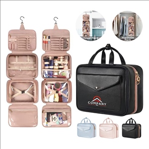 Foldable Hanging Travel Toiletry Bag With Adjustable Compartments